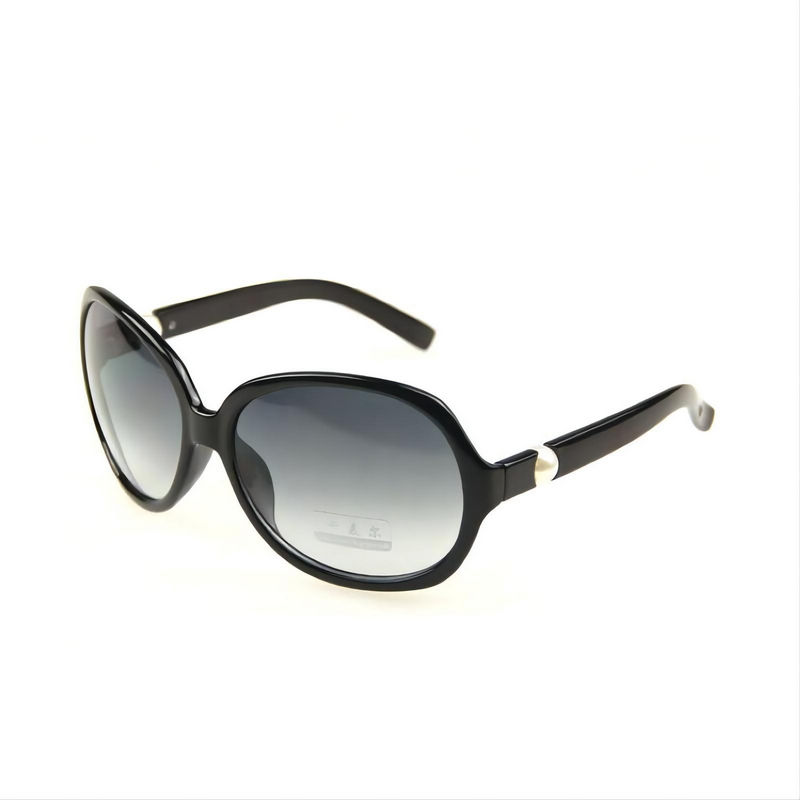 Polarized Butterfly Sunglasses Oversized Black Frame Pearl Detail Temple