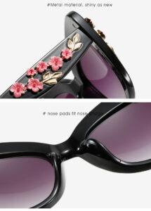 Cat Eye Flower Sunglasses Side Details