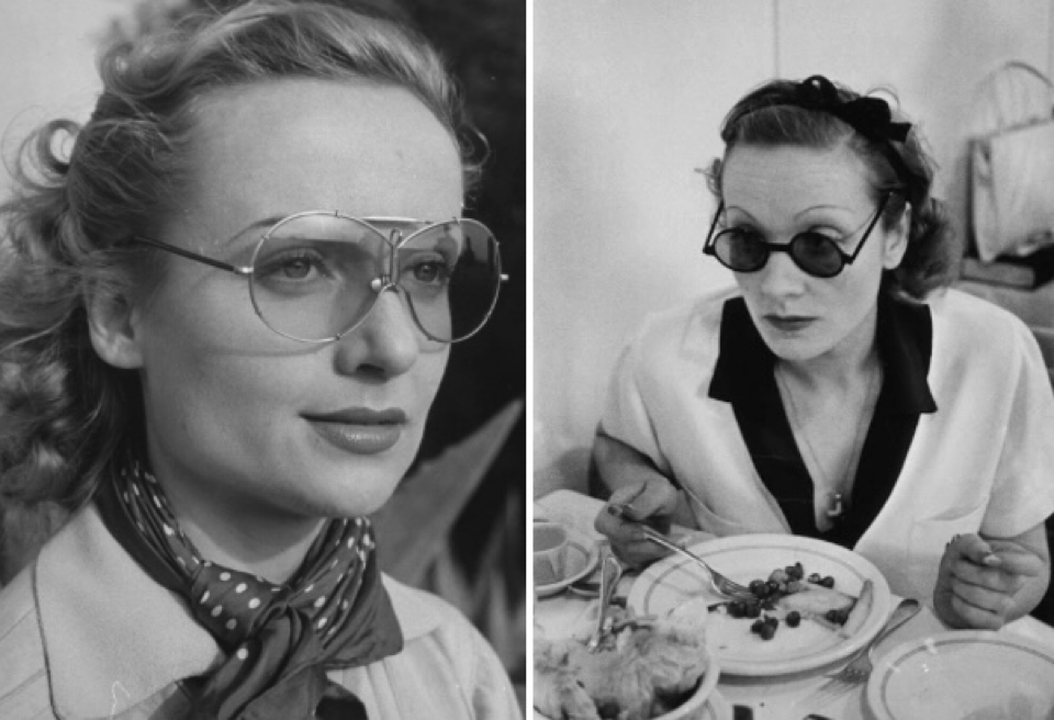 Left: 1938 Marlene. Dietrich, Right: 1938 Carol. Lombard