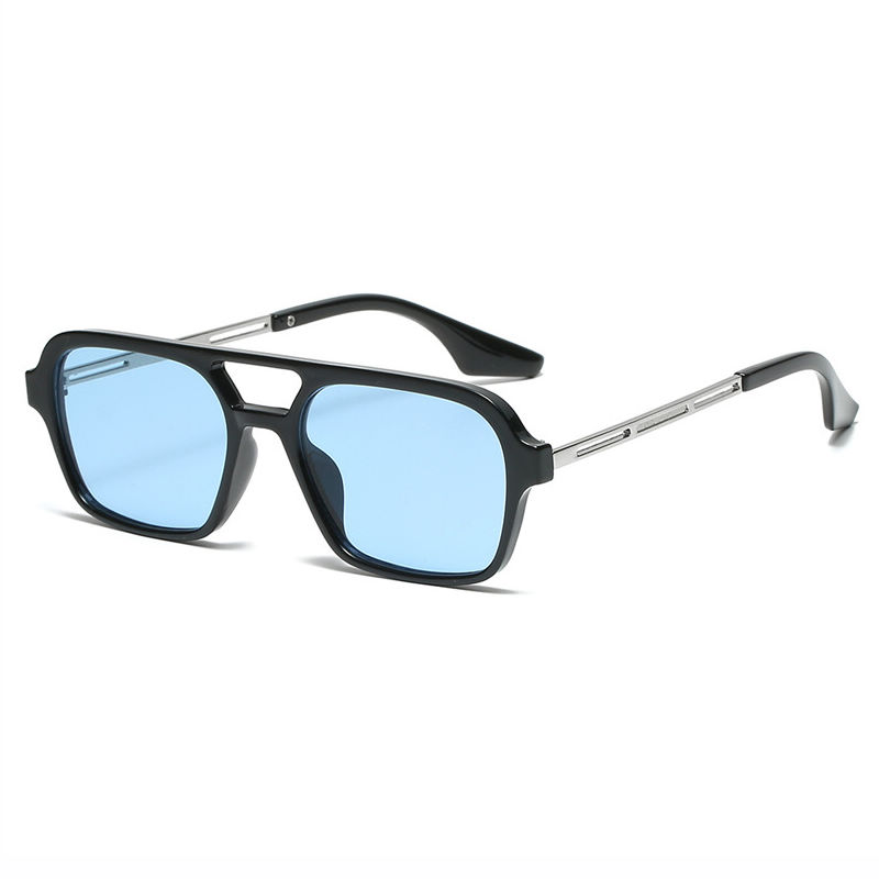 Men’s Square Acetate Sunglasses Double-Bridge
