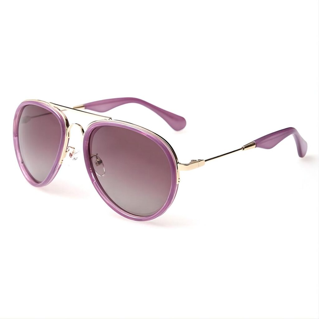 Metal-Acetate-Frame-Pilot-Sunglasses-Polarized-Reflective-Lens-Purple