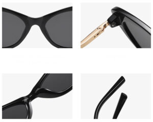 Black Acetate & Gold-Tone Metal Cat Eye Sunglasses Details