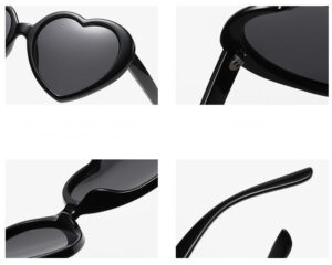 Cute Heart Shaped Sunglasses Plastic Frame Details